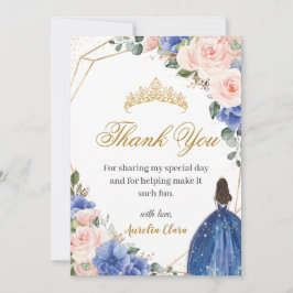 Den  Blommigten Princess Tiara Quinceañera 15:e Tack Kort