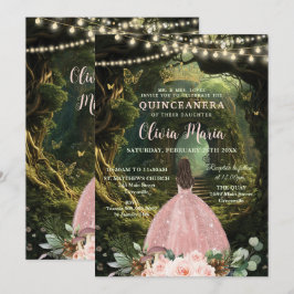 Den  Blommigten Quinceañera Sweet 16 Inbjudningar