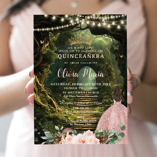 Den  Blommigten Quinceañera Sweet 16 Inbjudningar