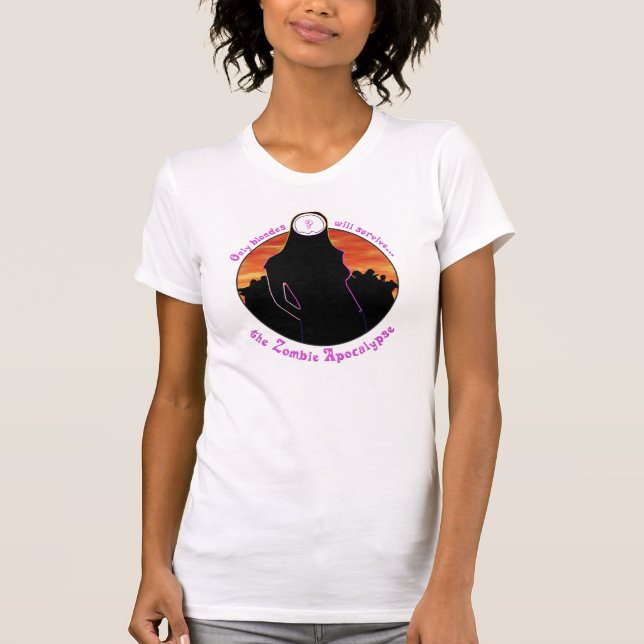 Den blonda Zombieapokalypset specificerar skjortor Tee (Framsida)