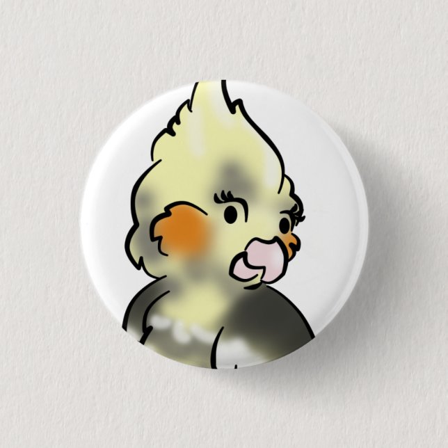 Den blyga Cockateil closeupen knäppas Knapp (Framsida)