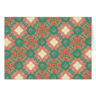 Den bohemiska Glam persikan för turkosblåttkorall Hälsningskort