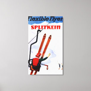 Den böjliga reklambladet träSplitkein skidar Pro Canvastryck
