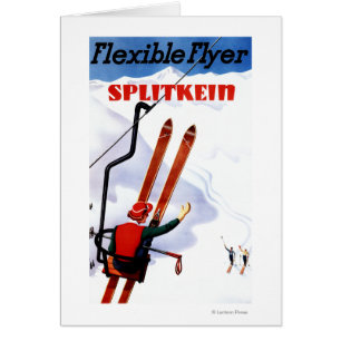 Den böjliga reklambladet träSplitkein skidar Pro Hälsningskort