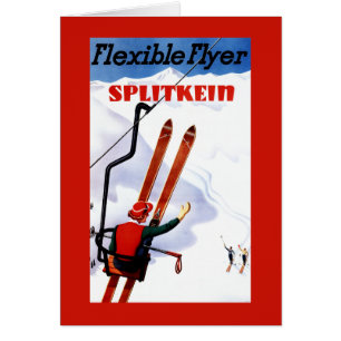 Den böjliga reklambladet träSplitkein skidar Pro Hälsningskort