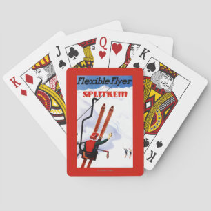 Den böjliga reklambladet träSplitkein skidar Promo Spelkort