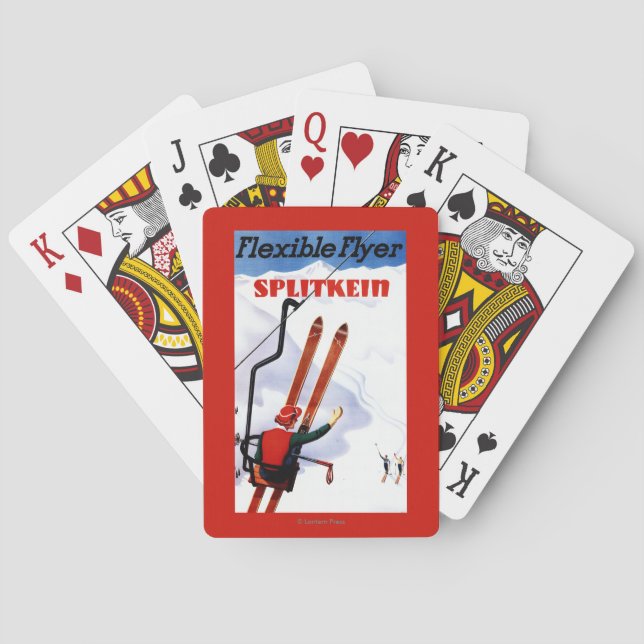 Den böjliga reklambladet träSplitkein skidar Promo Spelkort (Baksidan)