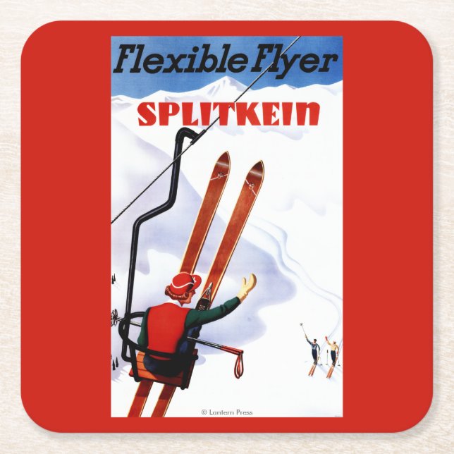 Den böjliga reklambladet träSplitkein skidar Promo Underlägg Papper Kvadrat (Framsidan)