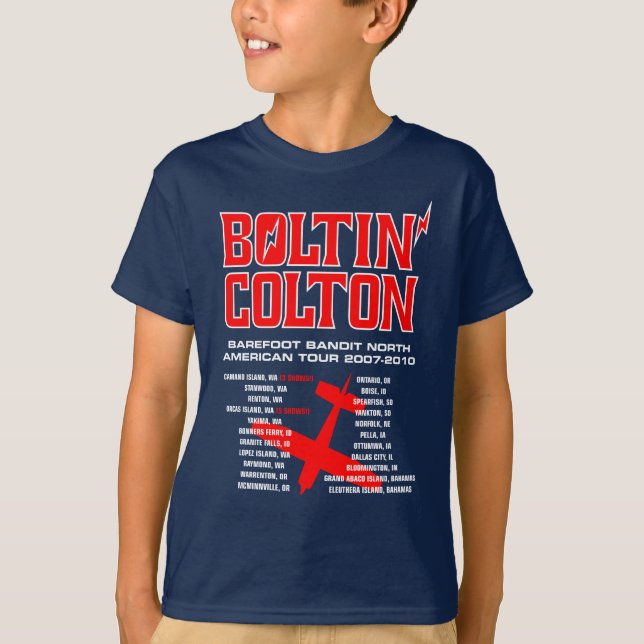 Den Boltin Colton världen turnerar (rött) Tee (Framsida)