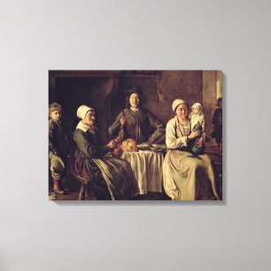 Den bondaktiga familjen, 1642 (olja på kanfas) canvastryck