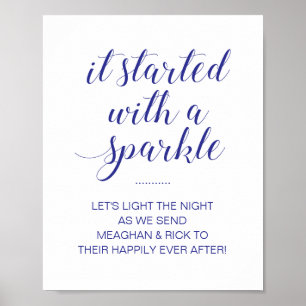Den började med en Gnistra Blue Bröllop Sparkler Poster
