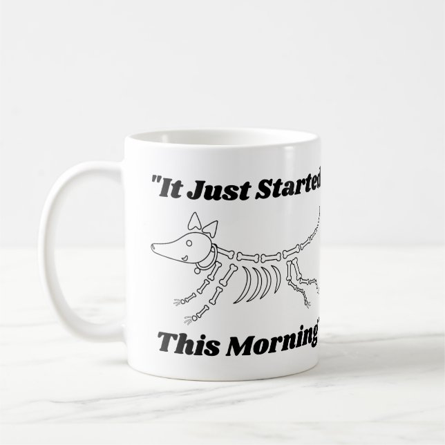 Den började precis i morse Hund Kaffemugg (Vänster)