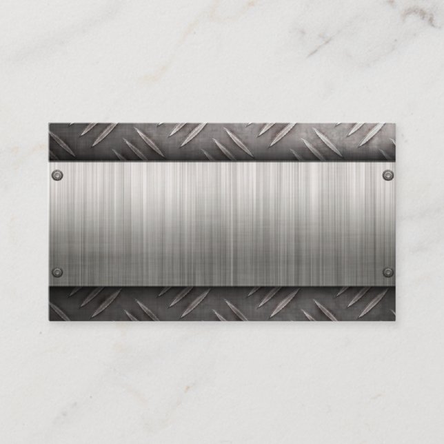 den borstade aluminum diamanten pläterar visitkort (Framsida)