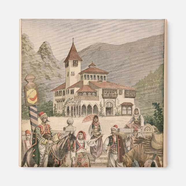 Den bosniska paviljonen vid den allmänna utställni magnet (Framsidan)