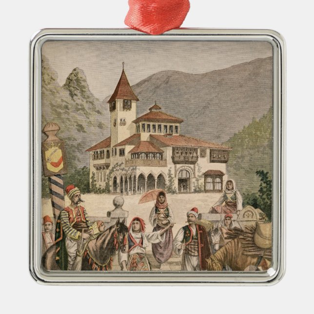 Den bosniska paviljongen på den universella julgransprydnad metall (Framsidan)