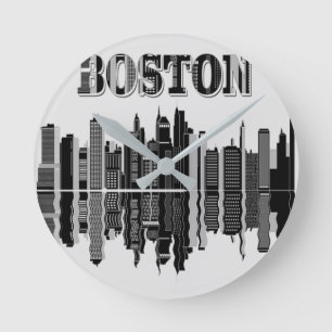 Den Boston horisontväggen tar tid på Rund Klocka