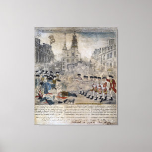 Den Boston massakern av Paul vördar 1770 Canvastryck