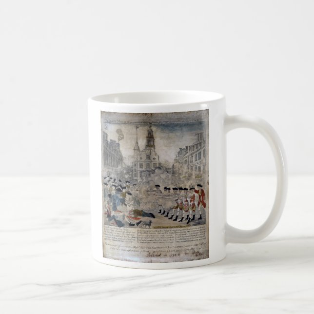 Den Boston massakern av Paul vördar 1770 Kaffemugg (Höger)
