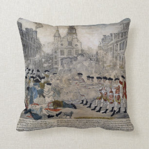 Den Boston massakern av Paul vördar 1770 Kudde