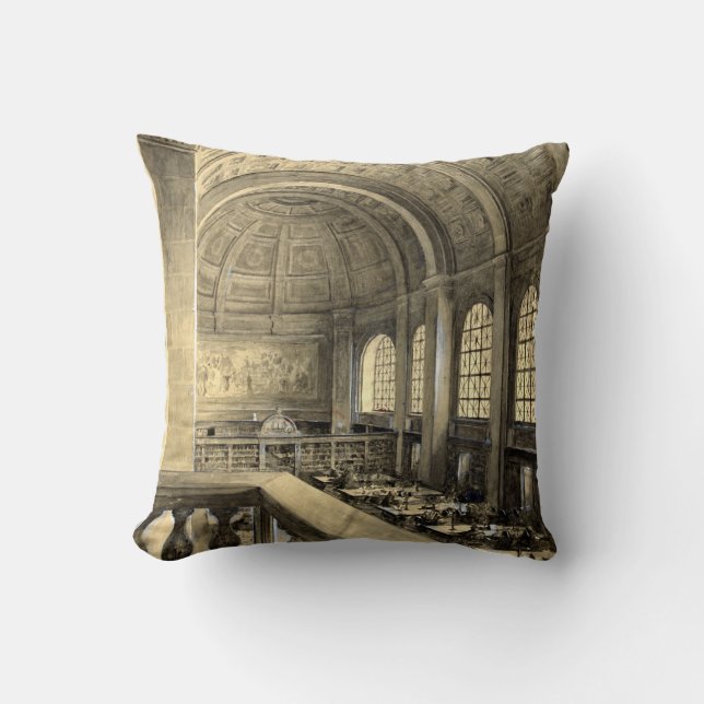 Den Boston offentligt bibliotek dämpar Hall 1896 Kudde (Framsida)