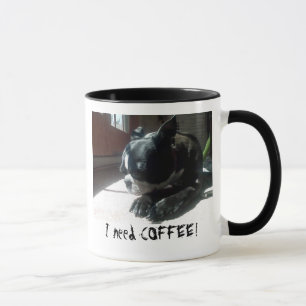 Den Boston terrieren behöver kaffe Mugg