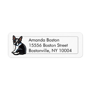 Den Boston terrieren profilerar den enkla studion Returadress Etikett