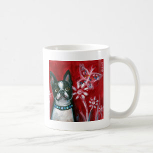 Den Boston terrieren synar fjärilen Kaffemugg