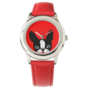 Den Boston Terriermirabellen lurar klockan Armbandsur