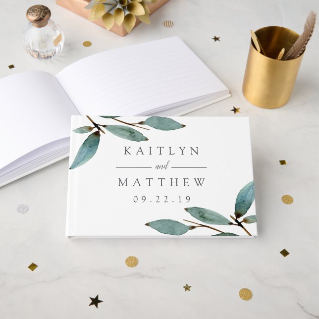 Den botaniska Bliss Bröllop-samlingen Gästböcker (Framsida öppen)