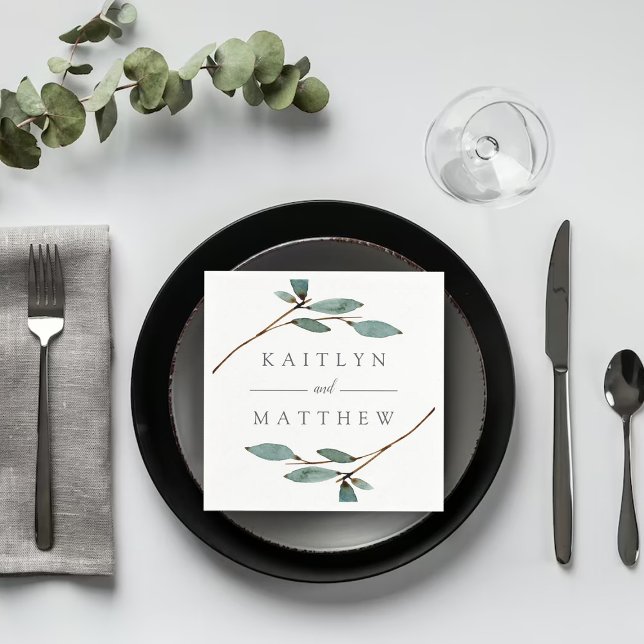 Den botaniska Bliss Bröllop-samlingen Pappersservett (Skapare uppladdad)