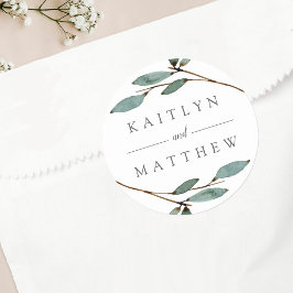 Den botaniska Bliss Bröllop-samlingen Runt Klistermärke