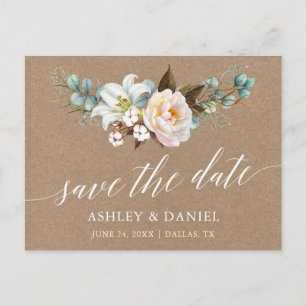 Den botaniska Blommigten Kraft sparar datumet Vykort