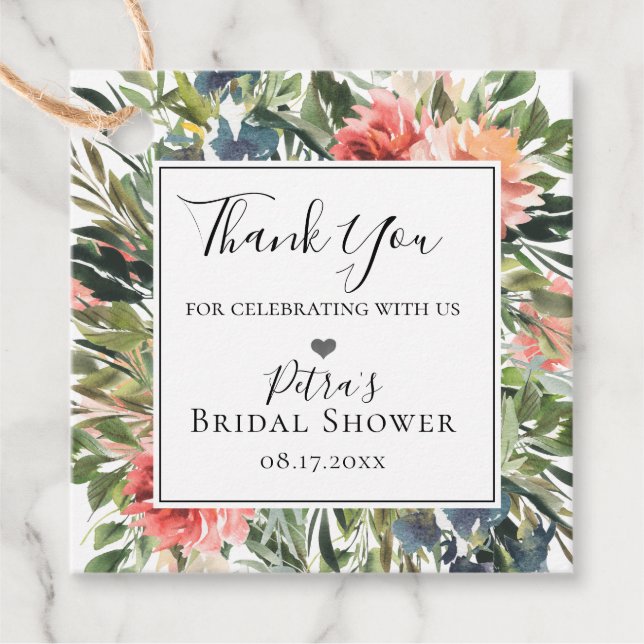 Den botaniska Blommigten Ram Gåvor Etiketter (Framsida)