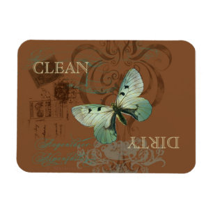 Den botaniska fjärilsvintagerengöringen smutsar magnet