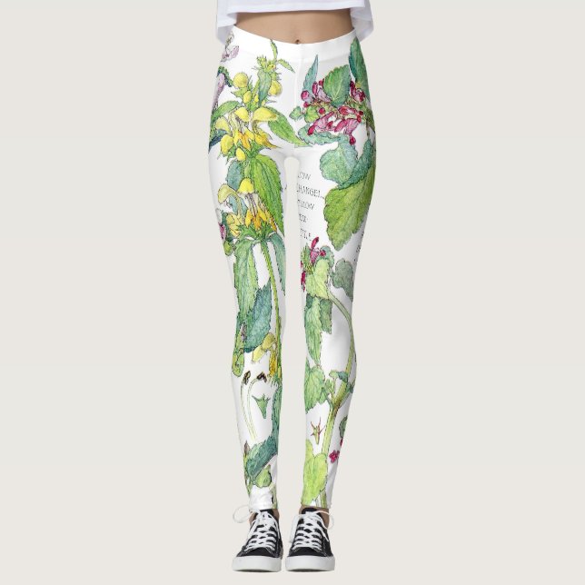 Den botaniska nässlan blommar All över Leggings (Framsida)