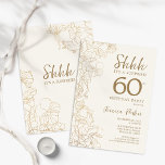 Den botaniska överraskningen i Elfenbenskusten Gul Inbjudningar<br><div class="desc">Den botaniska överraskningen i Elfenbenskusten och Guld är 60:e födelsedagsinbjudan. Minimalistisk modern femininin-design har botaniska accenter och typiska typsnitt. Enkel perfekt för inbjudan-kort i blommigt för en snyggt kvinnlig överraskning i firande.</div>
