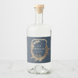 Den botaniska vapenskölden för botaniska motifmoti spritflaskor etikett