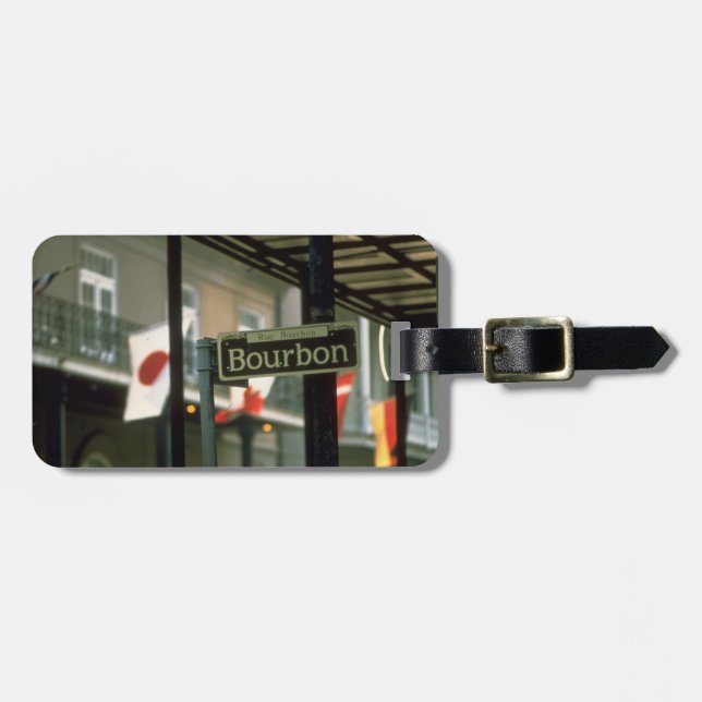 Den Bourbon gatan undertecknar i New Orleans Bagagebricka (Horisontell Framsida)
