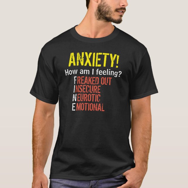 Den bra-/ångestT-tröja tänder text T Shirt (Framsida)
