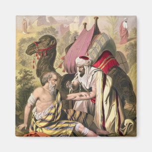 Den bra barnsamariten, från en bibel som skrivs u magnet