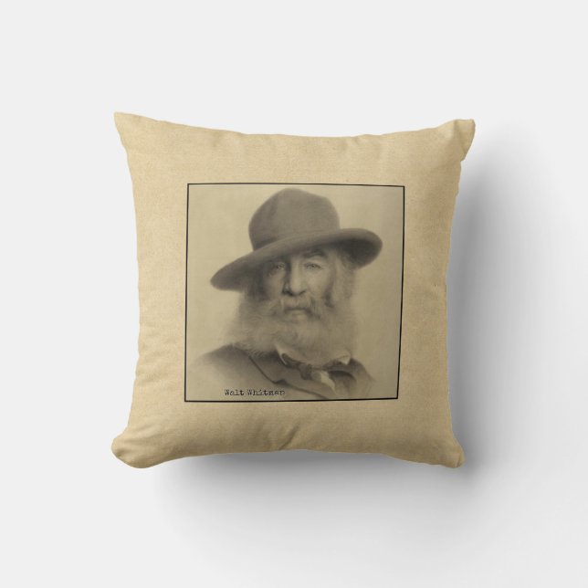 Den bra grå färgpoeten Walt Whitman (1819-1892) Kudde (Framsida)