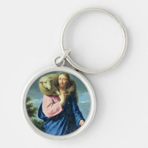 Den bra herden, c.1650-60 rund silverfärgad nyckelring