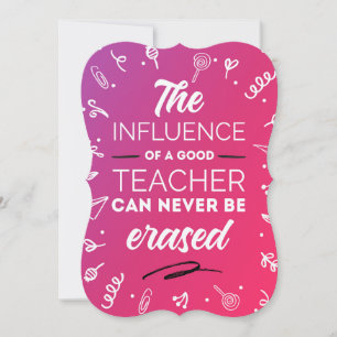 Den bra lärarens inflytande tack kort
