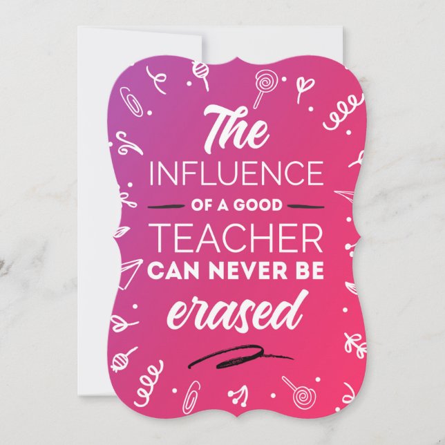 Den bra lärarens inflytande tack kort (Framsida)