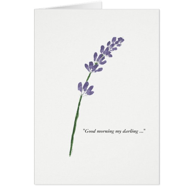 "DEN BRA MORGONEN MITT BEDÅRANDE… ÄLSKAR JAG DIG HÄLSNINGSKORT (Framsidan)