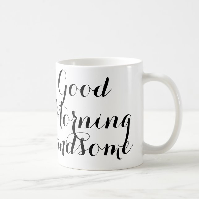 Den bra morgonen som är stilig i svart/vit, kaffemugg (Höger)