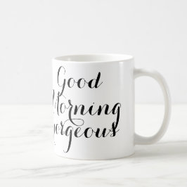 Den bra morgonen som är ursnygg i svart/vit, kaffemugg
