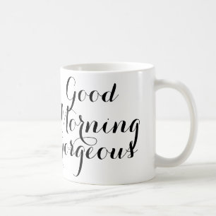 Den bra morgonen som är ursnygg i svart/vit, kaffemugg