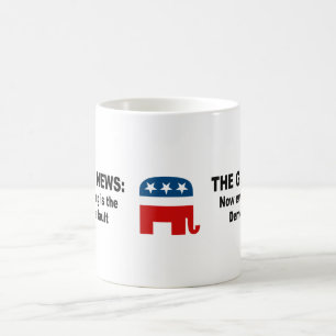 Den bra nyheterna - nu är allt demokrat f kaffemugg