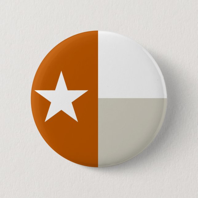 Den brända orange Texas flagga knäppas Knapp (Framsida)